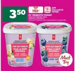 Real Canadian Superstore PC Probiotic Yogurt offer