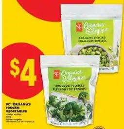 No Frills PC Organics frozen vegetables offer