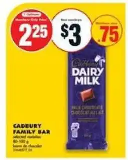 No Frills CADBURY FAMILY BAR offer