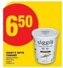 No Frills siggi's Skyr Yogurt offer