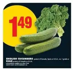 No Frills ENGLISH CUCUMBERS KALE offer