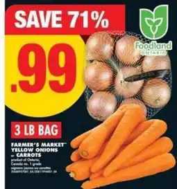 No Frills Farmer's Market Yellow Onions or Carrots offer