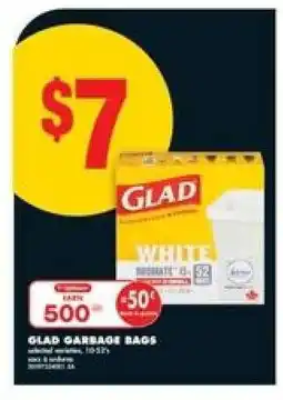 No Frills GLAD GARBAGE BAGS offer