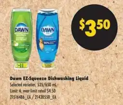 No Frills Dawn EZ-Squeeze Dishwashing Liquid offer