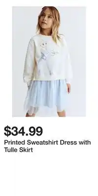 H&M Printed Sweatshirt Dress with Tulle Skirt offer
