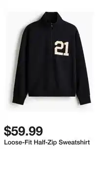 H&M Loose-Fit Half-Zip Sweatshirt offer