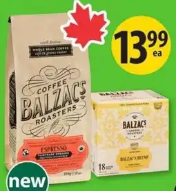 Save on Foods Balzac's Fair Trade Whole Bean Coffee offer
