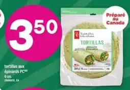 Maxi tortillas aux épinards PC offer
