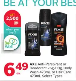 Rexall AXE Anti-Perspirant or Deodorant 76g-113g, Body Wash 473mL or Hair Care 473mL offer