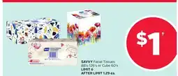 Rexall SAVVY Facial Tissues 88' s-126' s or Cube 60' s offer