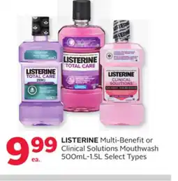 Rexall LISTERINE Multi-Benefit or Clinical Solutions Mouthwash 500mL-1.5L offer