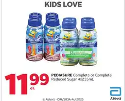 Rexall PEDIASURE Complete or Complete Reduced Sugar offer