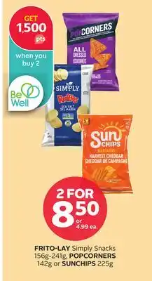 Rexall FRITO-LAY Simply Snacks 156g-241g, POPCORNERS 142g or SUNCHIPS 225g offer