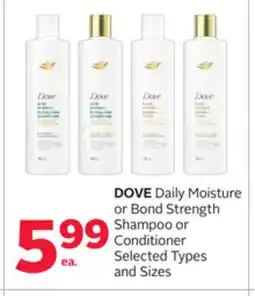 Rexall DOVE Daily Moisture or Bond Strength Shampoo or Conditioner offer