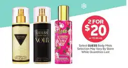 Rexall Select GUESS Body Mists offer