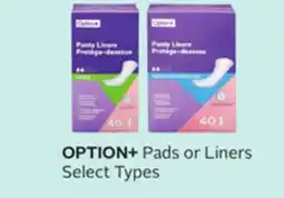 Rexall OPTION+ Pads or Liners offer