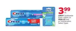 Rexall CREST Toothpaste 63mL-130mL or ORAL-B Floss or Toothbrushes offer