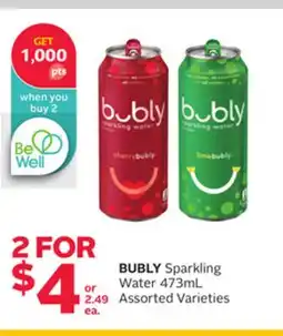 Rexall BUBLY Sparkling Water offer