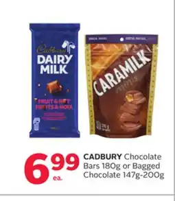 Rexall CADBURY Chocolate Bars 180g or Bagged Chocolate 147g-200g offer