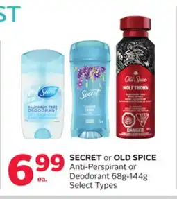 Rexall SECRET or OLD SPICE Anti-Perspirant or Deodorant offer