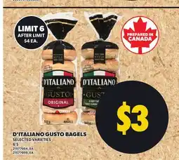 Independent City Market D'ITALIANO GUSTO BAGELS, 6' S offer