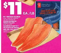 Independent City Market PC SMOKED SALMON, 125/150 G OR FRESH RAINBOW TROUT FILLETS offer