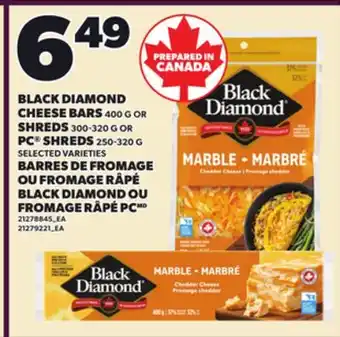 Independent City Market BLACK DIAMOND CHEESE BARS 400 G OR SHREDS 300-320 G OR PC SHREDS 250-320 G offer