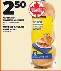 Independent City Market NO NAME ENGLISH MUFFINS, 6'S offer