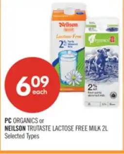 Shoppers Drug Mart PC ORGANICS or NEILSON TRUTASTE LACTOSE FREE MILK 2L offer