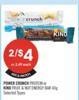 Shoppers Drug Mart POWER CRUNCH PROTEIN or KIND FRUIT & NUT ENERGY BAR offer