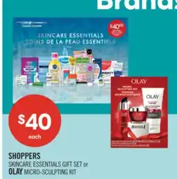Shoppers Drug Mart SHOPPERS SKINCARE ESSENTIALS GIFT SET or OLAY MICRO-SCULPTING KIT offer