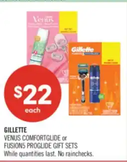 Shoppers Drug Mart GILLETTE VENUS COMFORTGLIDE or FUSION5 PROGLIDE GIFT SETS offer