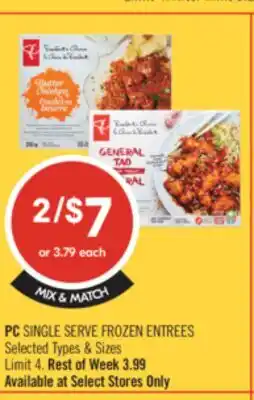 Shoppers Drug Mart PC SINGLE SERVE FROZEN ENTREES offer