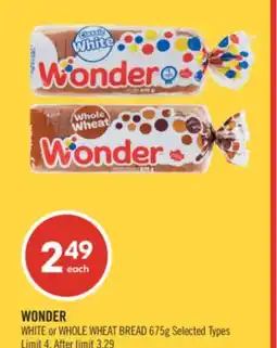 Shoppers Drug Mart WONDER WHITE or WHOLE WHEAT BREAD offer