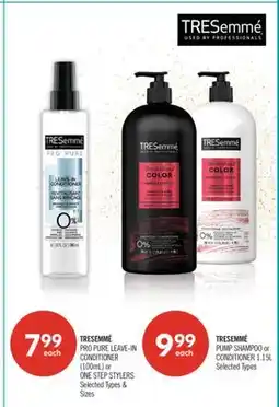 Shoppers Drug Mart TRESEMMÉ PRO PURE LEAVE-IN CONDITIONER (100mL) or ONE STEP STYLERS offer