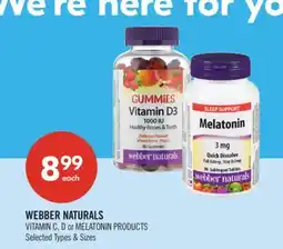 Shoppers Drug Mart WEBBER NATURALS VITAMINS C,D OR MELATONIN PRODUCTS offer