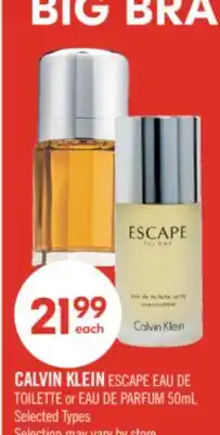 Shoppers Drug Mart CALVIN KLEIN ESCAPE EAU DE TOILETTE or EAU DE PARFUM offer