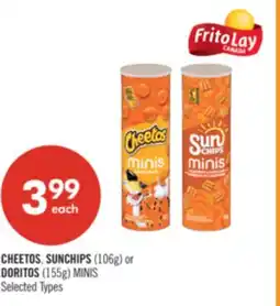 Shoppers Drug Mart CHEETOS, SUNCHIPS (106g) or DORITOS (155g) MINIS offer