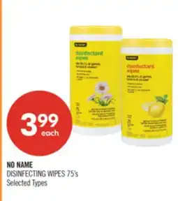 Shoppers Drug Mart NO NAME DISINFECTING WIPES offer