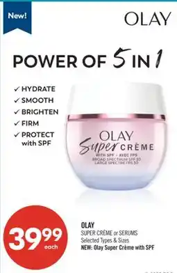 Shoppers Drug Mart OLAY SERUMS SUPER CRÈME or SERUMS offer