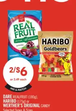 Shoppers Drug Mart DARE REALFRUIT (180g), HARIBO (175g) or WERTHER'S ORIGINAL CANDY offer
