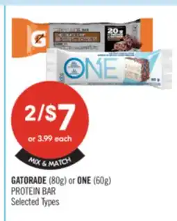 Shoppers Drug Mart GATORADE (80g) or ONE (60G) PROTEIN BAR offer