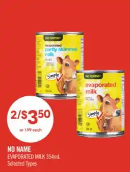 Shoppers Drug Mart NO NAME EVAPORATED MILK offer