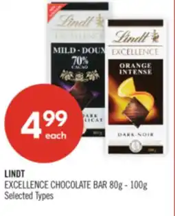 Shoppers Drug Mart LINDT EXCELLENCE CHOCOLATE BAR offer