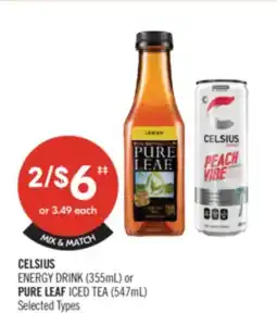 Shoppers Drug Mart CELSIUS ENERGY DRINK (355mL) or PURE LEAF ICED TEA (547mL) offer