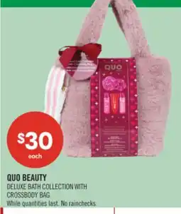 Shoppers Drug Mart QUO BEAUTY DELUXE BATH COLLECTION WITH CROSSBODY BAG offer