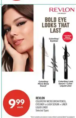 Shoppers Drug Mart REVLON COLORSTAY MICRO BROW PENCIL, EYELINER or LASH SERUM + LINER LIQUID LINER offer