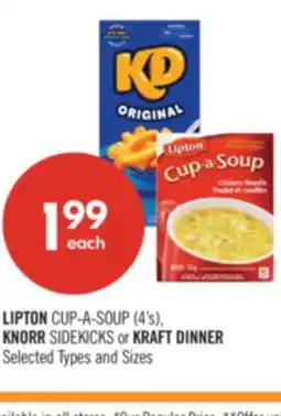 Shoppers Drug Mart LIPTON CUP-A-SOUP (4's), KNORR SIDEKICKS or KRAFT DINNER offer