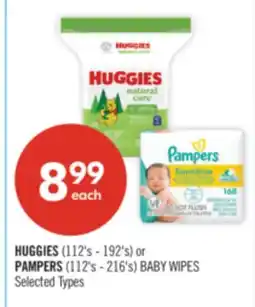 Shoppers Drug Mart HUGGIES (112's - 192's) or PAMPERS (112's - 216's) BABY WIPES offer