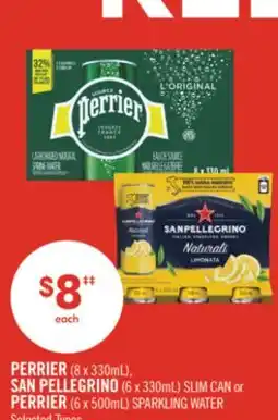 Shoppers Drug Mart PERRIER (8 x 330mL), SAN PELLEGRINO (6 x 330mL) SLIM CAN or PERRIER (6 x 500mL) SPARKLING WATER offer